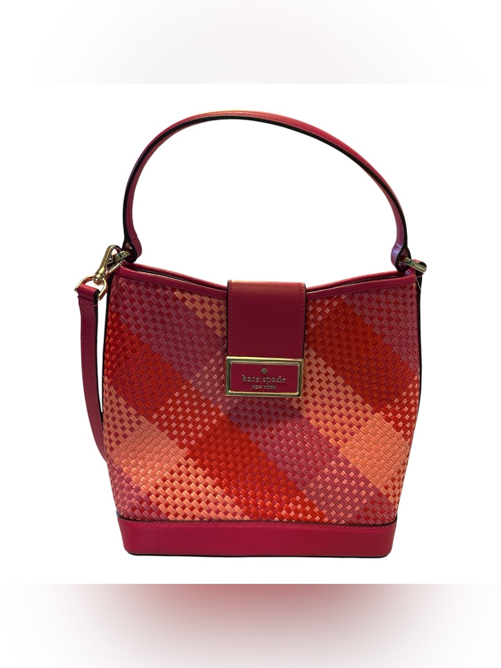 Kate Spade Reegan Woven Straw Bucket Bag